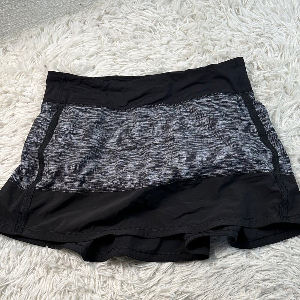 Lululemon Pace Rival Skirt *4-way Stretch Dramatic Static White Black